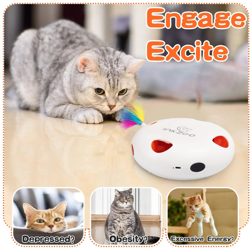 Brinquedos para gatos PERKEO, brinquedos interativos para gatos internos, brinquedo interativo inteligente para gatinhos, ratos automáticos com 7 furos Whack-A-Mole