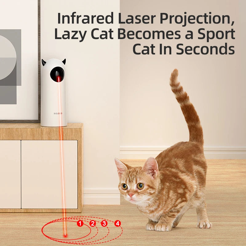 Rojeco brinquedos automáticos para gatos, interativos, inteligentes, provocadores, animais de estimação, led, laser interno, acessórios de brinquedo, portátil, eletrônico, para cães