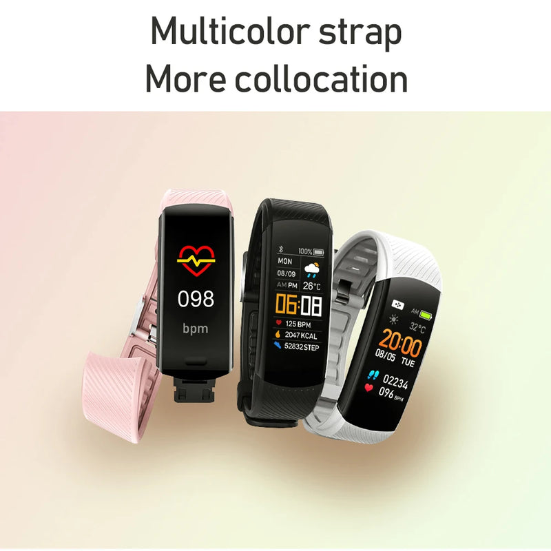 Original Fitness Smart Watch Heart Rate Monitor Weather Clock Band Sport Waterproof Smartwatch for Men Women iPhone Android 2024