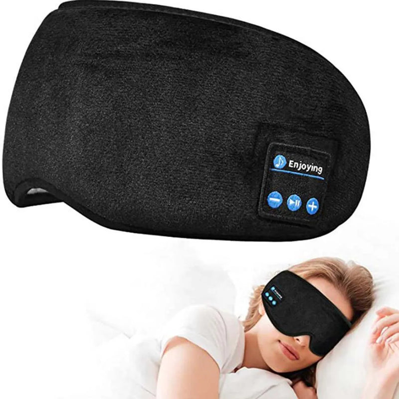 Bluetooth-compatível dormir fones de ouvido 3d máscara de olho sem fio viagem aérea 5.0 bandana macio elástico confortável música fones de ouvido