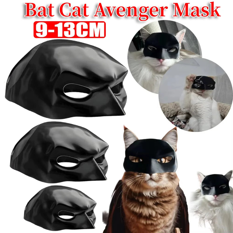 9-13cm gato morcego legal homem máscara gato vingador máscara fosca bonito morcego máscara super-herói brinquedos gato morcego traje de halloween para gatos suprimentos para animais de estimação