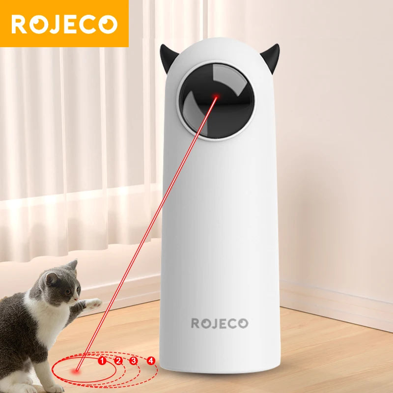 Rojeco brinquedos automáticos para gatos, interativos, inteligentes, provocadores, animais de estimação, led, laser interno, acessórios de brinquedo, portátil, eletrônico, para cães