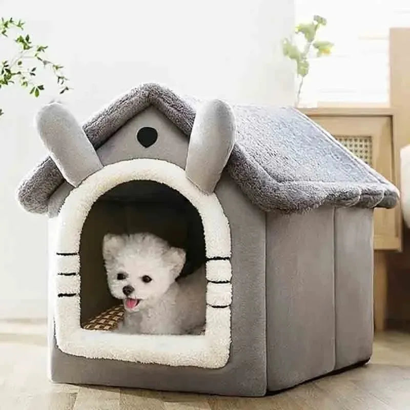 Casa de cachorro quente interior macio cama para animais de estimação tenda casa canil gato cama removível e lavável almofada adequada quatro estações universal